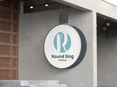 Round Sign Mockup