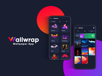 Wallwrap Wallpaper App android app app branding design icon logo ui wallpaper app