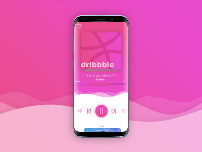 Hello dribbble! app debut dribbble musicplayer pink ui