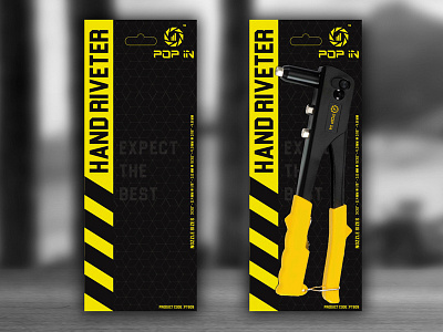 Hand Riveter package design branding packaging yellow