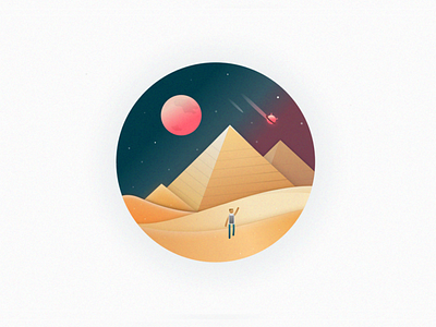 Egypt & UFO Illustration art design icon illustration ui