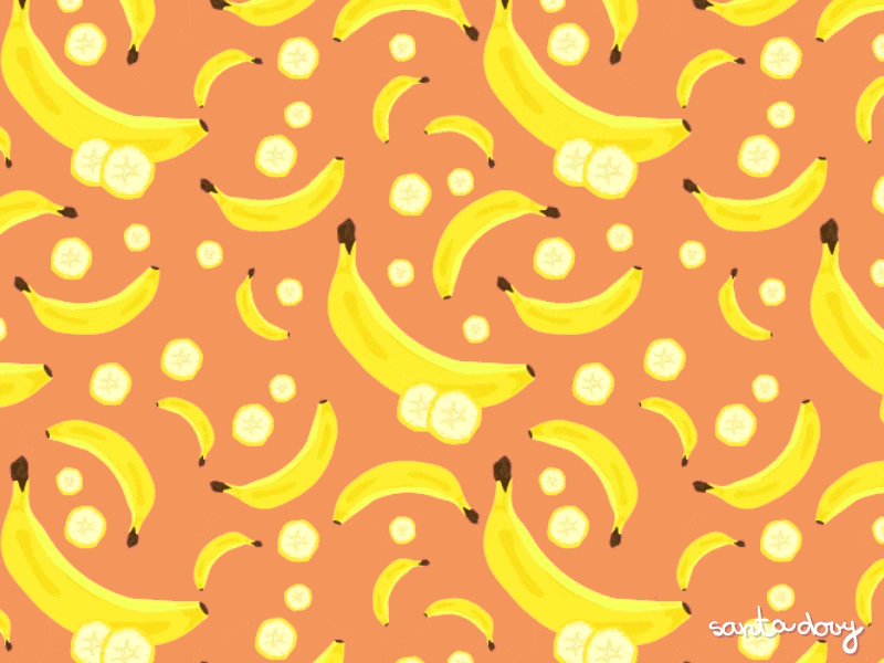 Bananas Pattern (2) adobe art background banana bright design fruit illustration illustrator pattern seamless seamless pattern slices summer vector vintage wallpaper