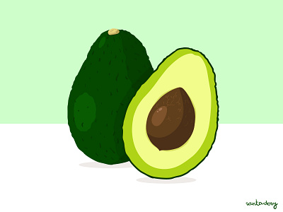 Illustration of avocados