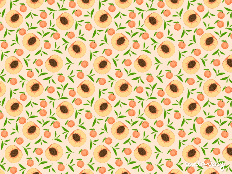 Warm vintage pattern with peaches art cozy cute design food fresh fruit illustration leaves nature orange pastel pattern peach seamless sweet vector vintage wallpaper