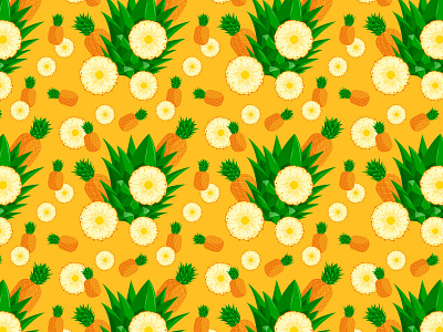 Pineapple Pattern 3 fruit pattern orange pineapple pineapple illustration