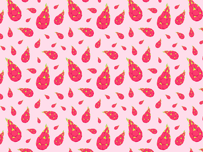 Dragon Fruit Pattern 1 dragon fruit dragon fruit illustration fruit pattern pink