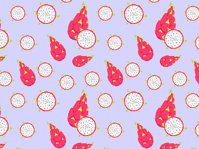 Dragon Fruit Pattern 3 dragon fruit illustration fruit pattern pink purple