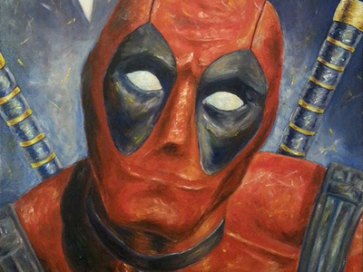 Deadpool art character deadpool illustration marvel oil on canvas oil paint painting