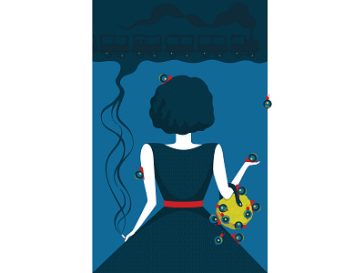 Lady Snail adobe art character cigarette dress illustration illustrator imagination lady purse salad snail stylish train woman