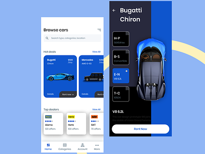 Car Rent App design ui ux