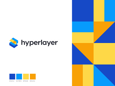 hyperlayer abstract branding design layers logo rectangular sketch typography
