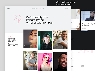 Yxterix - Artists Page design marketing agency rebranding redesign. ui web web design webdesign