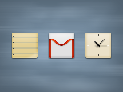 3icons clock gmail icon note time