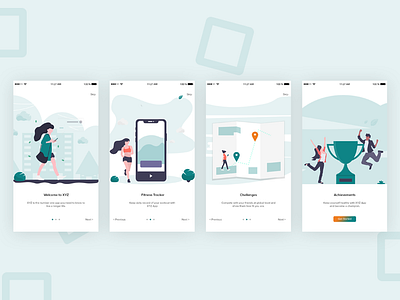 Fitness App Walk through app branding clean creative design fitness fitness app graphic design health health and fitness health app illustration simple ui ux vector