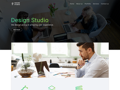 Design studio branding clean creative design graphic design landing page mockup ui website website design