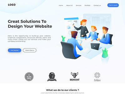 Landing Page Design clean corporate business card corporate design creative design graphic design illustration landing page mockup modern psd mockup ui vector website website design