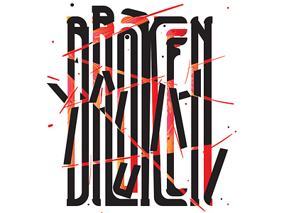 Broken design typography vector