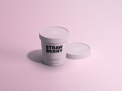 Strawberry ice cream branding design graphicdesign icecream labeldesign packagedesign packaging