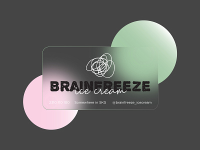 Brainfreeze Ice Cream - Business Cards 2 branding card design cards design glassmorphism graphicdesign