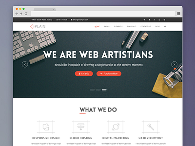 PLAIN – Multi-purpose WordPress Business Theme business clean corporate theme wordpress