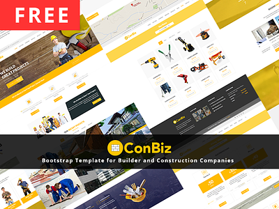 Free Bootstrap Construction Business Template builder company construction downloads freebie freemium industry multi purpose realestate