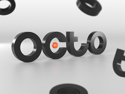 Octo 3d art branding design logo minimal typography vector web website