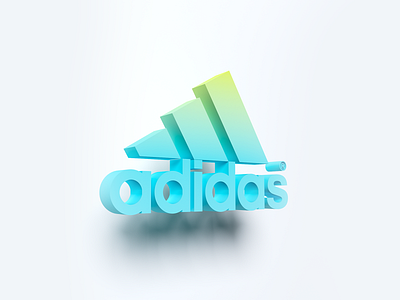 3D Logo for «ADIDAS» 3d art 3dlogo 3dvisualization adidas brand brand design branding design gradient logo logo design logos logotype minimal sport typography vector