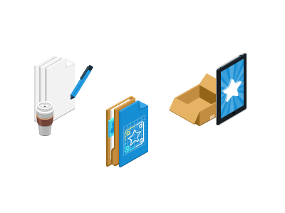 Small illustrations for "Mac Build Server" website