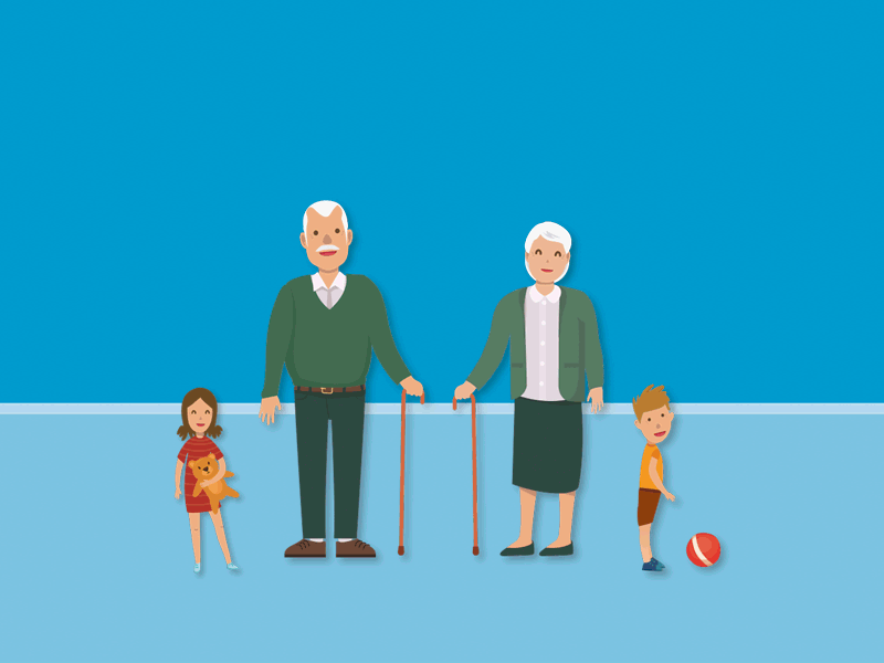Grandparents Day animation design gif grandparents icon illustration kids love ui vector