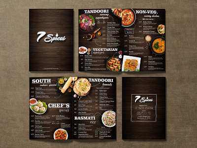 7 Spices Menu Card Design card design food logo menu menu bar menu card menu design restaraunt spices vegetarian yummy menu yummymenu
