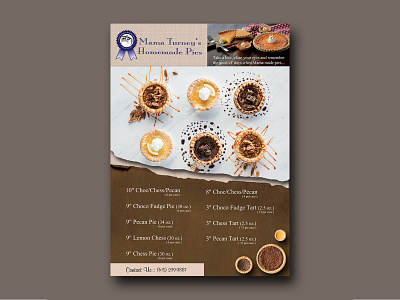 Homemade Pies Menu bar branding cafe design graphics homemade pies menu menu bar menu card menu design restaraunt restaurant menu yummy menu