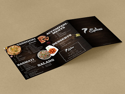 7 Spices Restaurant Menu 7 spices bar branding cafe design graphics menu menu bar menu card menu design non veg restaraunt restaurant menu vegetarian yummy menu