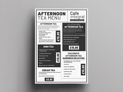 Afternoon Tea Menu afternoon bar branding cafe design graphics menu menu bar menu card menu design restaraunt restaurant menu tea yummy menu