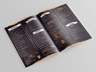 Restaurant Menu Card afternoon bar beverage branding breakfast cafe cuisine design graphics meal menu menu bar menu card menu design non veg restaraunt restaurant menu vegetarian yummy menu