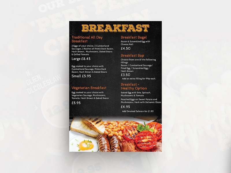 Breakfast Menu Card by Yummy Menus on Dribbble