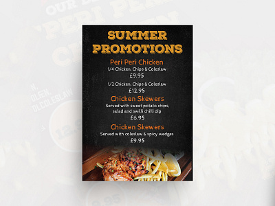 Summer Promotions Menu Card