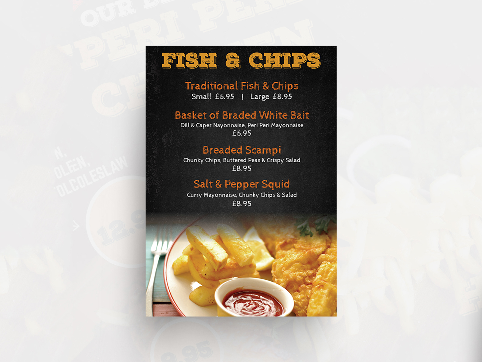 Fish And Chips Menu card by Yummy Menus on Dribbble