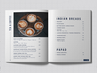 Indian Restaurant Menu Card bar branding cafe cuisine design graphics meal menu menu bar menu card menu design restaraunt restaurant menu tea vegetarian yummy menu