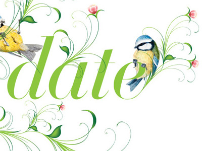 Save The Date illustration typography wedding