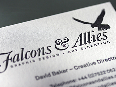 Falcons & Allies - Business Card business card falcons and allies letterpress