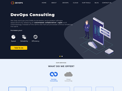 Zevops - DevOps consulting website design