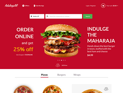 AR Food website UI/UX design (1/3) design ui ux web design website