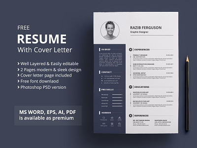 Resume | Freebie by GraphicPup on Dribbble