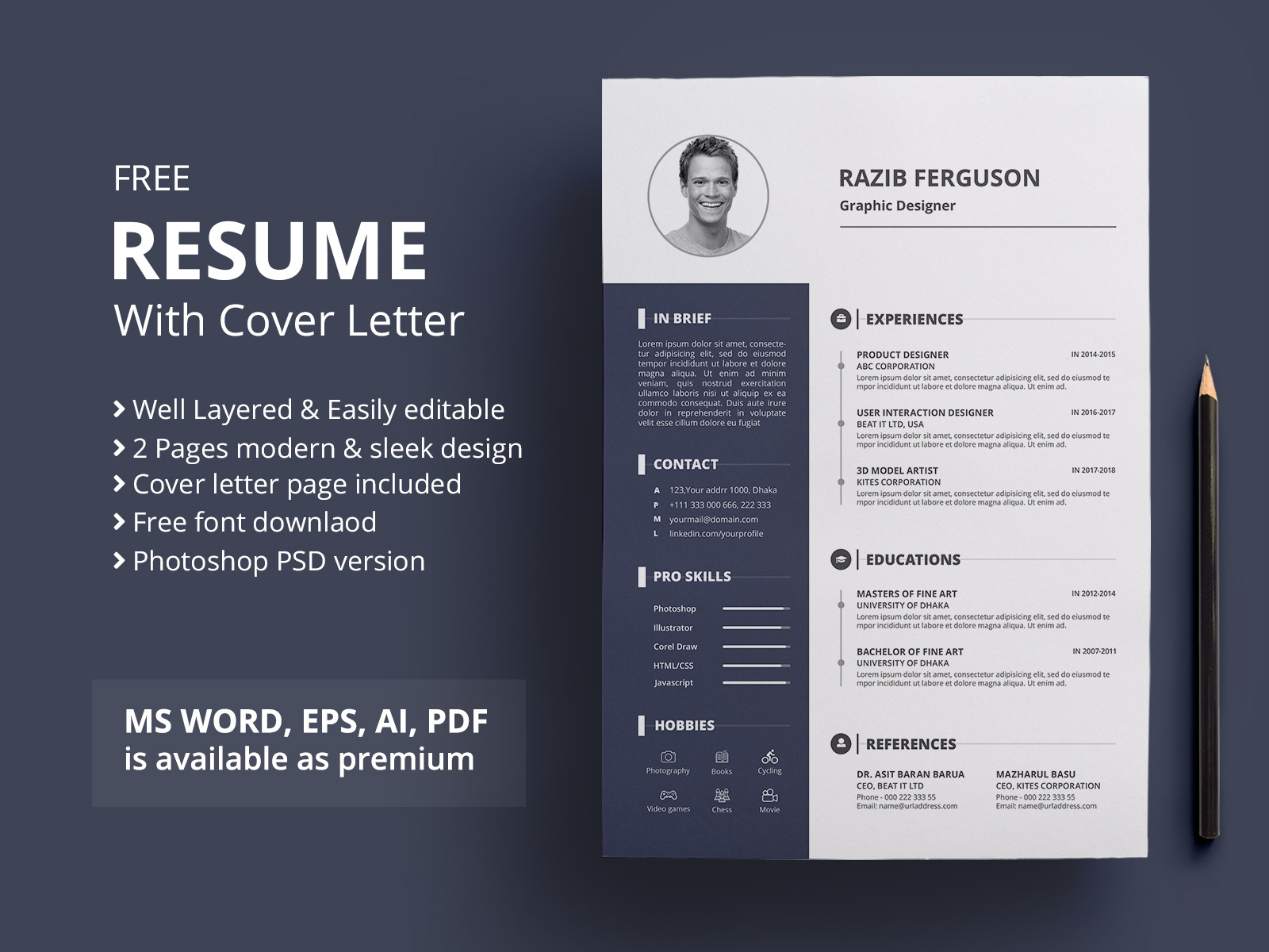 Resume | Freebie by UIDoor on Dribbble