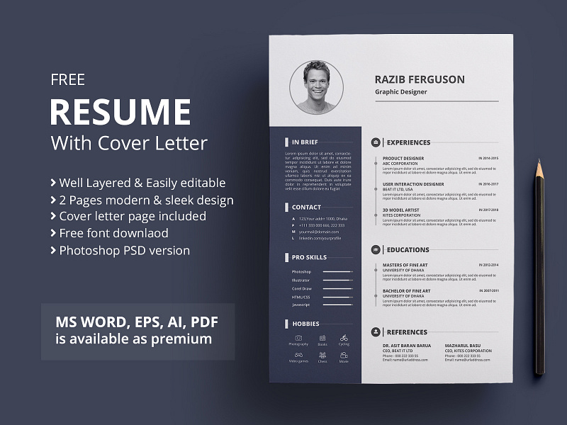 Resume | Freebie by UIDoor on Dribbble