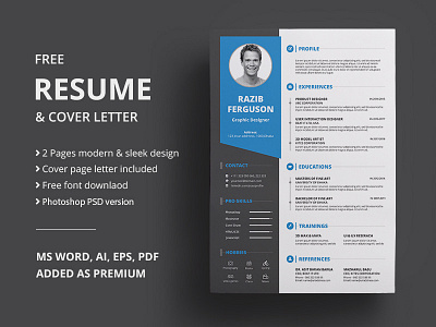 Free Resume Template Designs Themes Templates And Downloadable Graphic Elements On Dribbble