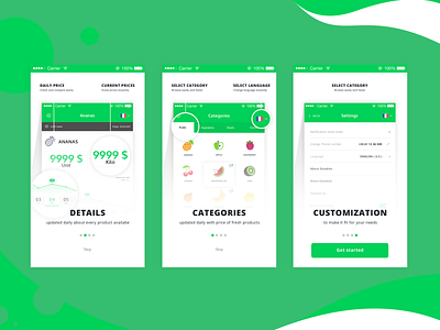 Eatables market app app design design flat flat app green mobile app design ui user interface user interface design