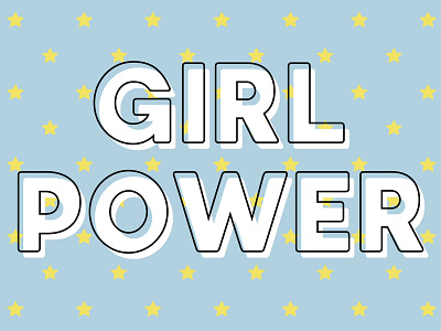 Girl Power Blue design girl power illustration stars