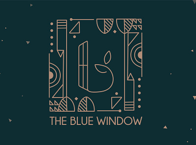 The Blue Window art branding design flat illustration illustrator lettering logo minimal typography