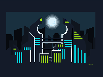 Futuristic City Skyline adobe illustrator art cityscape cyber cyberpunk digital art futuristic illustration illustrator landscape illustration scfi vector vector art